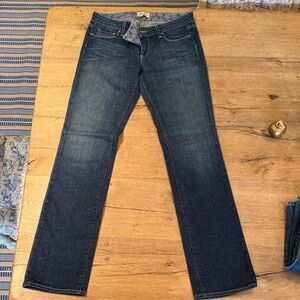 PAIGE Straight Leg Jeans in Dark Indigo Wash